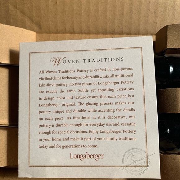 LONGABERGER EBONY WOVEN TRADITIONS SPREADER SET OF 2 * NIB - Picture 6 of 6